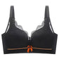 Lace Splicing Contrast Color Gathering Adjustable Latex Cup Breathable Soft Side Closing Holder Shaped Anti-sagging No Steel Ring Bra