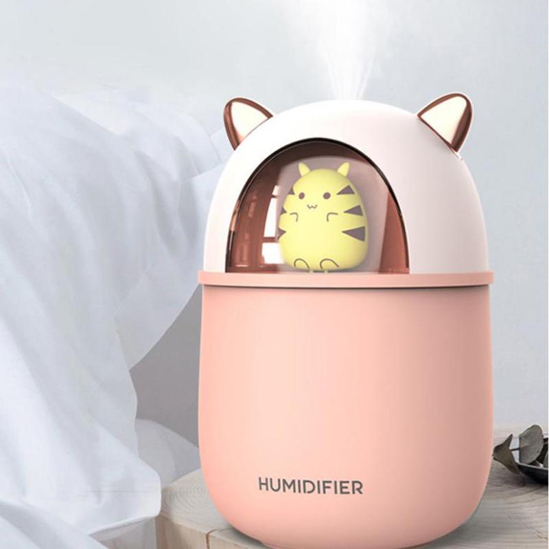 300ml Indoor Air Humidifier Purifier Mute Aroma Diffuser Portable USB Electric Sprayer Cute Mouse