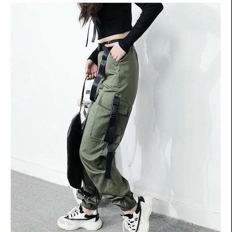Free Belt Plus Cashmere Overalls for Women Loose Students In Autumn and Winter Handsome Korean Style High Waist Slim Straight Leg Pants Casual Pants