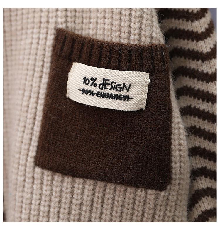 Children's Fall/winter Warmth Hooded Boy Sweater Fashionable Foreign Wild Baby Wool Sweater