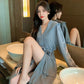 Pajama Party Bathrobe Female Long-sleeved Nightgown Female Spring and Autumn Pure Cotton Ladies Hotel Pajamas Bathrobe Robe Home Service