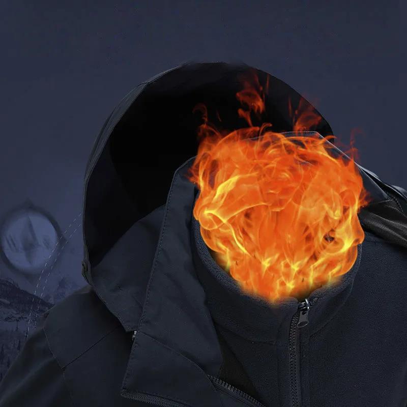 Women's Detachable Storm Jacket Autumn Winter Heavy Hiking Jacket Skiing Jacket Sport Coat Waterproof Jackets Couple Clothes