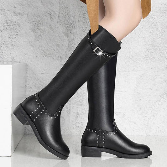 Boots Women Boots Soft Leather Zipper Women Boots Thigh High Winter Warm Shoes
