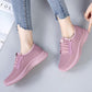 Summer Cloth Shoes Women Flying Woven Breathable Mesh Sports Shoes Flat Casual All-match Net Shoes Soft Sole Shoes