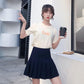 XS-2XL Women Pleated Skirt Short Skirt Student Anti-Lightening Thin Skirt Sexy High Waist Mini Skirt