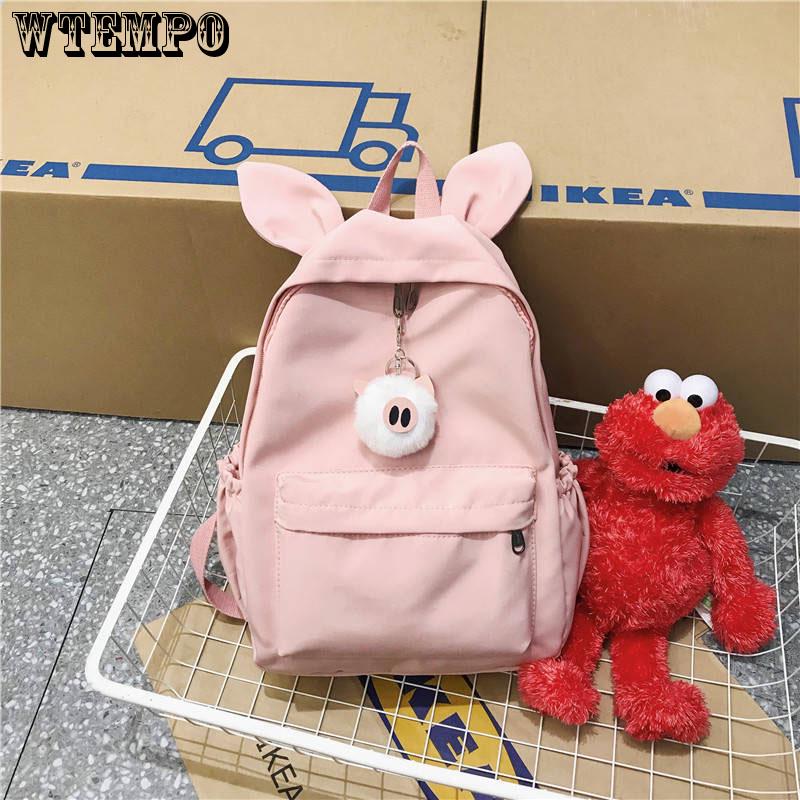 New Cute Cartoon bunny Ears Backpack Girl School Bag  Women Backpack Nylon School Backpack