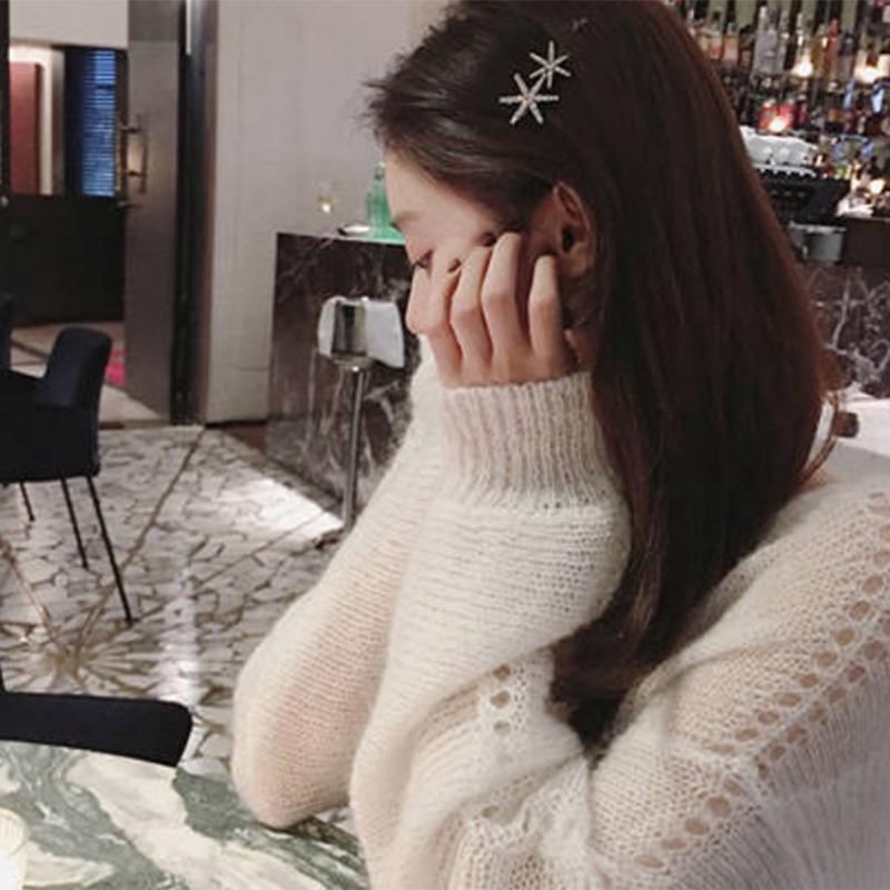 Pofulove Fashion Winter Sexy Elegant Mohair Round Neck Hooded Student Sweater Sweater Women