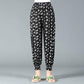 Bloomers Women's Summer Thin Section Flower Pants Large Size Loose Women's Pants Straight Nine-point Pants