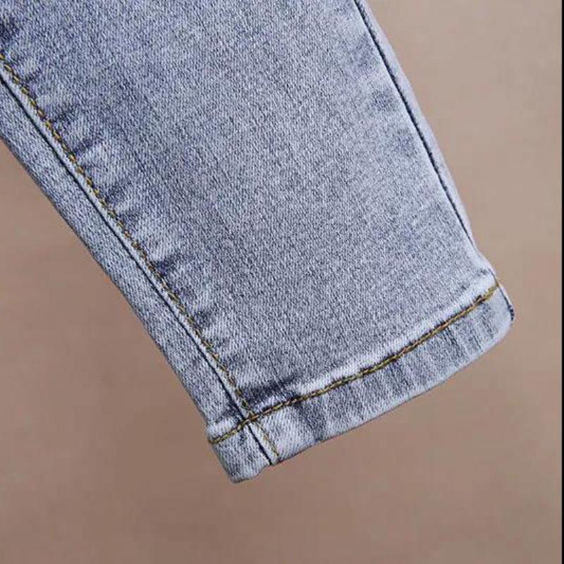 Women's Soft Jeans Korean Style Spring and Autumn High-waisted Skinny All-match Stretch Tight Pencil Pants