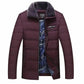 Men's Winter Plus Velvet Cotton-padded Jacket Mid-length Thick Coat Outerwear Stand-up Collar Jacket Middle-aged Windproof Casual Warm Jacket Coats