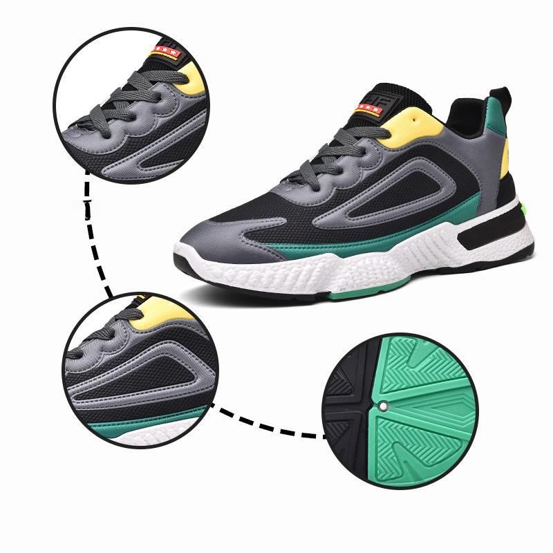 Casual Color Matching Men's Shoes Male Student Fashion Sneakers Breathable All-match Korean Running Shoes