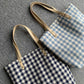 Large-capacity Plaid Bag Women Canvas Bags Travel Casual Shoulder Handbag Simple Hobo Bags