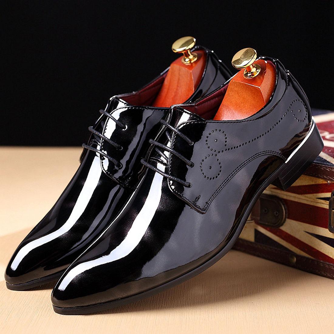 Men's Bright Business Suits Colorful Leather Shoes Hair Stylist Trendy Shoes New Best Man Shoes Patent Leather Nightclubs British Pointed Shoes