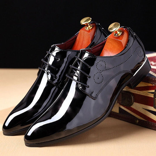 Men's Bright Business Suits Colorful Leather Shoes Hair Stylist Trendy Shoes New Best Man Shoes Patent Leather Nightclubs British Pointed Shoes