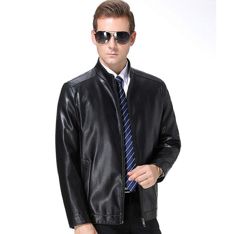 Leather Jacket Men's Leather Leather Jacket Autumn and Winter Sheep Leather Jacket Leather Sheepskin Men's Middle-aged and Elderly Jacket