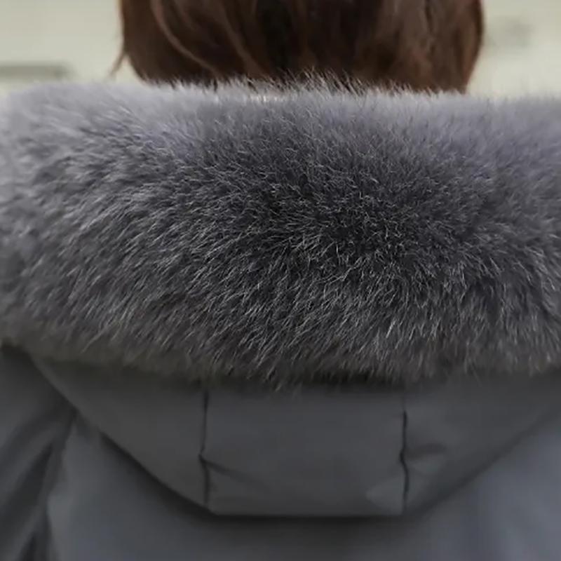 Women Winter Coat Parkas Fur Collar Hooded Down Jackets Plus Size Pocket Fashion Harajuku Female Jackets and Coats