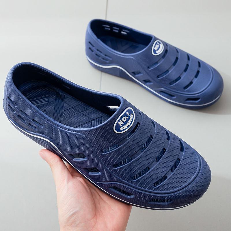 Hole Shoes Men's Summer Non-slip Work Shoes Casual Student Sandals Breathable Baotou Beach Rafting Shoes