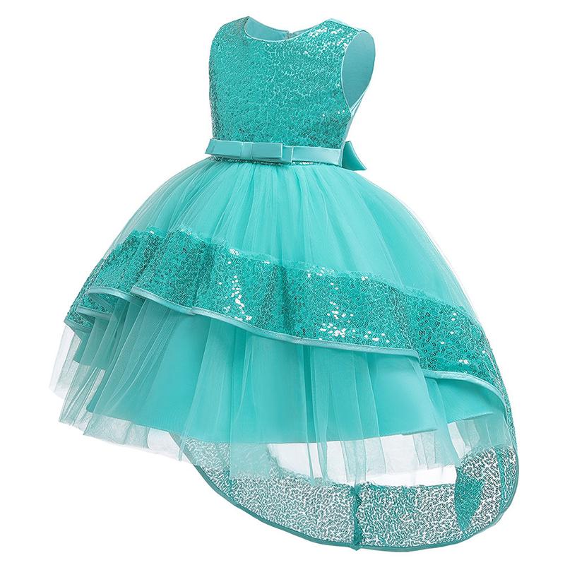 SHINA Girls Fashion Princess Dress Children Splicing of Sequins Sleeveless Wedding Events Clothing