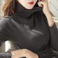 Fashion Women's Pullover Winter High Neck Women's Bottoming Shirt Long-sleeved Solid Color Slim Women's Cotton Top