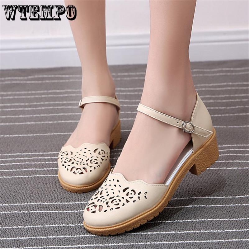 Sandals High Heels Fashion Women Sandals Hollow Out Summer Sweet Girl Student Casual Closed