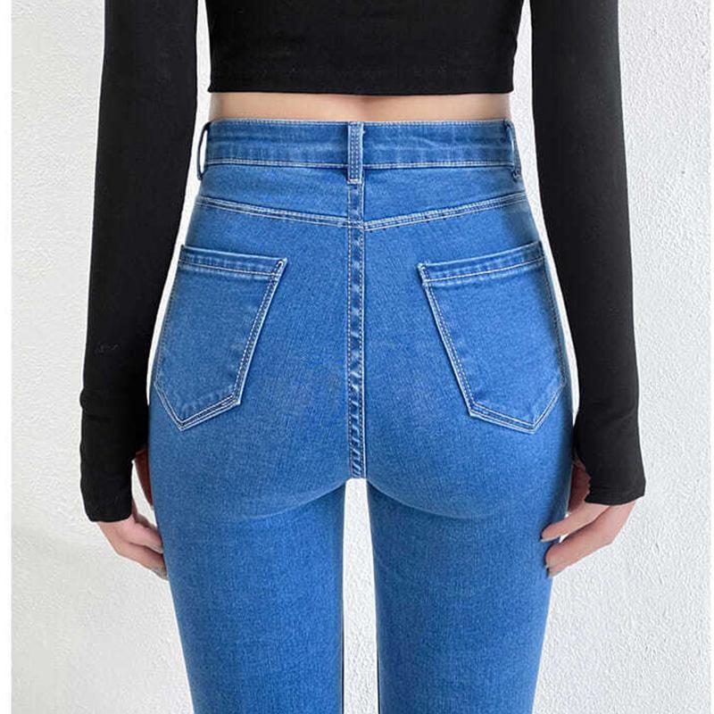 Plus Size Elastic Jeans Women's Skinny High Waist Slim Denim Trousers Spring and Summer Hip Lift Pencil Denim Pants