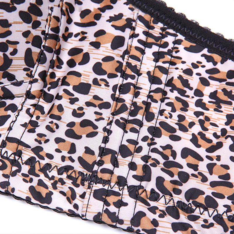 Leopard Print Gathered Tube Top Large Size No Steel Ring Thin Bra Sexy Anti-glare Ladies Breathable Adjustable Underwear