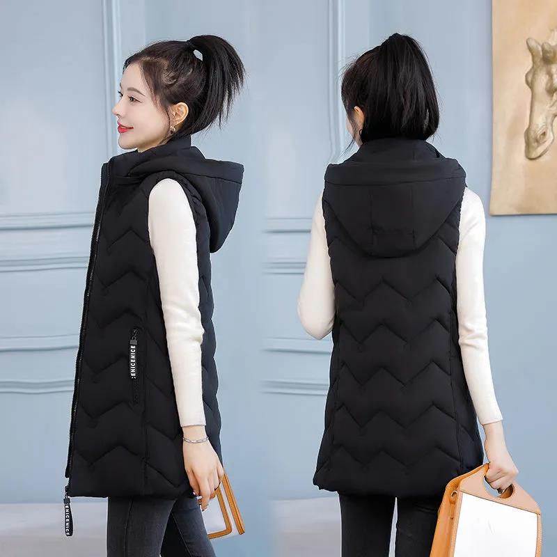 Women's Winterized Vest Autumn and Winter Mid-length Slim Fit Plus Size Thick Coat