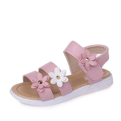 Girls Sandals Summer Children Sandals Korean Fashion Wild Flower Princess Shoes Baby Roman Shoes