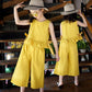 Girls' Suits Summer Clothes Western Style Children's Summer Cotton Domineering Girls Fashionable Wide-leg Pants Two-piece Suit