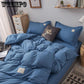 Home Solid Color Duvet Cover Set Soft Cotton Comforter Cover Pillowcase Set Single Twin Queen King Sizes Quilt Cover Set