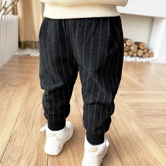 Children's Pants Boys' Casual Pants Winter Plus Velvet Thickening Children's Sports Pants Cotton Baby Trousers