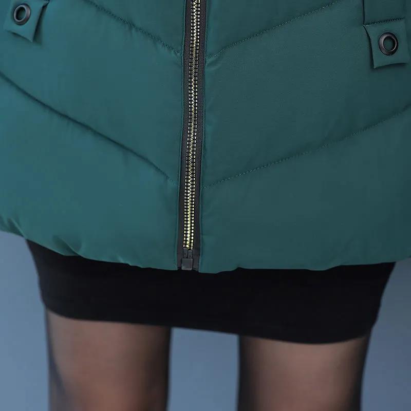 Cotton-padded Jacket Women Middle-aged and Elderly Women's Cotton-padded Jacket Female Mothers Winter Jackets Quilted Jacket Large Fur Collar Slim Fit