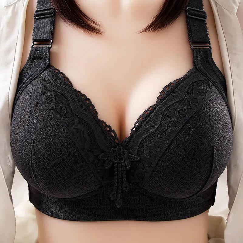 Ladies Lace Large Size Thin Bras No Steel Rings Anti-sagging Closed Breasts Comfortable Gathering Anti-Breathing Breathable Sexy Bra