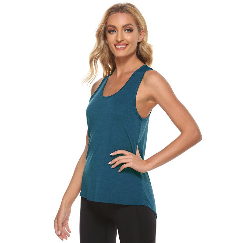 Fitness Sports Vest Women's Spring and Summer Quick-drying Yoga Beautiful Back U-neck Sleeveless Solid Color Ice Silk Bottoming Shirt