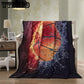 football Printing Flannel Lamb Cashmere Double Sided Blanket Thick Winter Warm