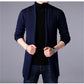 Sweater Jacket Men's Autumn and Winter Slim Long Solid Color Knitted Jacket Fashion Men's Casual Sweater Cardigan Jacket