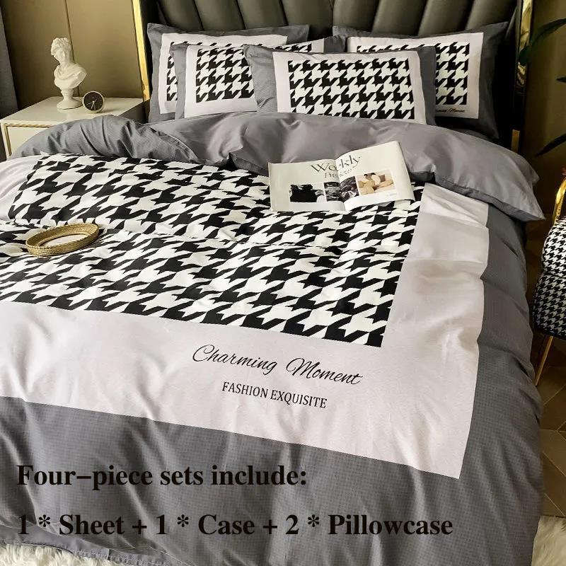 Pure Cotton Four-piece Bed Supplies Light Luxury European Style High-grade Pillowcase Is Single Suit