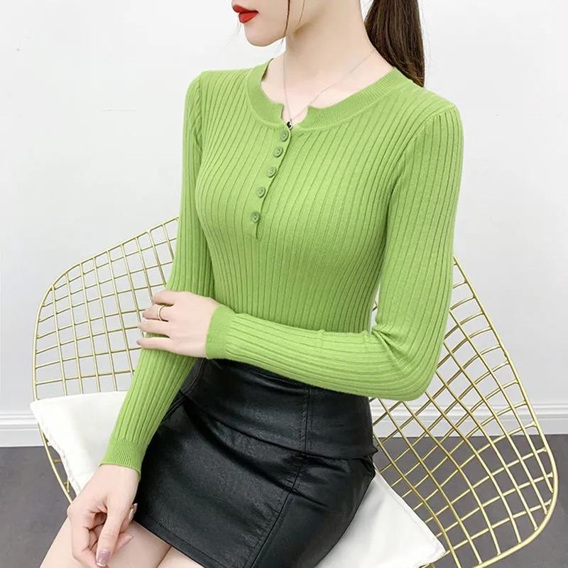 Sweater Women's Pullover Knitwear Long-sleeved Korean Version of Solid Color Slim Tops Trending Sweaters Autumn and Winter Top