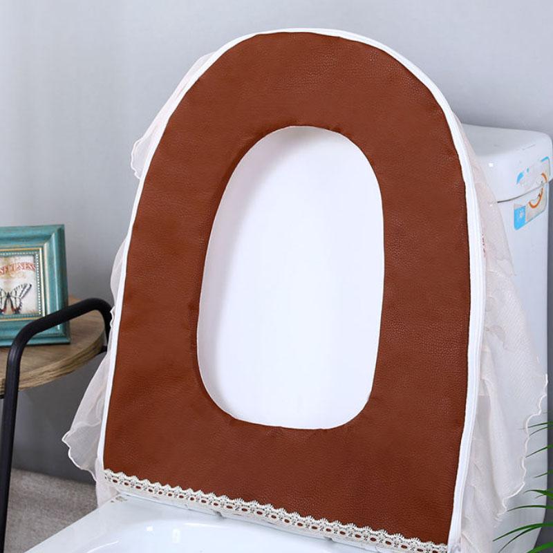Nordic Style Toilet Cushion Home Four Seasons Universal Toilet Cover Cushion Zipper Toilet Cover Waterproof