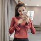 Pofulove Half Turtleneck Slim-fit Fungus Sweater High Elasticity Thin Knitted Bottoming Shirt Women