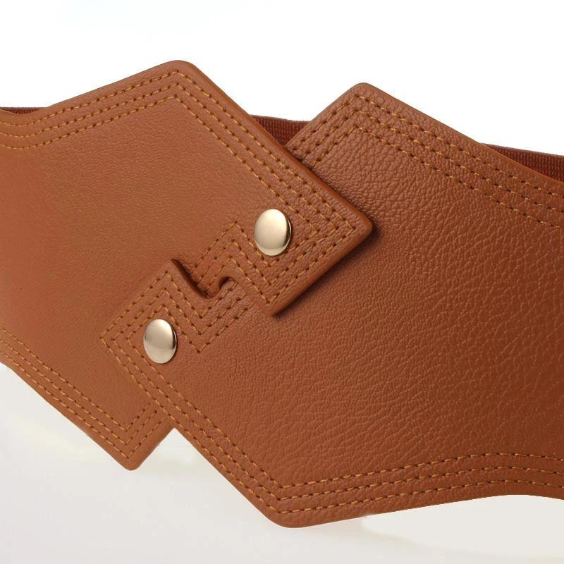 Women's Wide-waisted Outer Belt with A Belted Waist and A Shirt Dress Decorated with Black and Red Elastic Bands Girl Belt