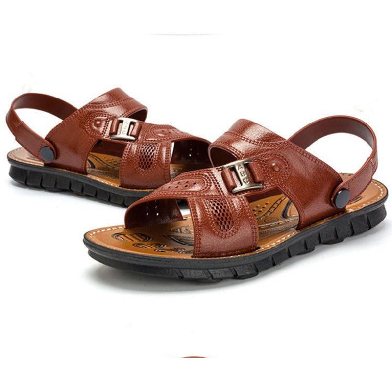 Summer Men's Sandals Open Toe Youth Beach Shoes Non-slip Men's Sandals and Slippers