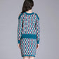 Women's Sweater Skirt Set Vintage Printed Off-shoulder Knitted Sweater Top and Bodycon Knitted Skirt Two-piece Set Female Outfits