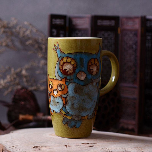 Creative Ceramic Mug With Lid With Spoon Milk Coffee Tea Cup Couples Wedding Lover