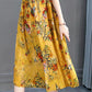 Women's Summer Plus Size Loose Long Print Dress Round Neck Slim Dress