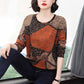 Long-sleeved T-shirt Women's Spring and Autumn New Round Neck Plus Size Mother's Shirt Bottoming Shirt Loose Casual