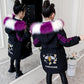 Winter Padded Warm Girls' Padded Jacket New Medium and Large Children's Padded Jacket Children Medium and Long Padded Jacket Little Girl Padded Jacket