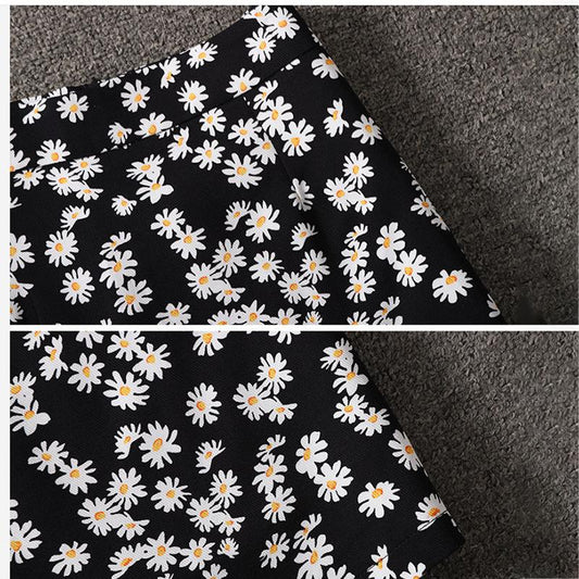 Floral Hip Skirt Women Sexy Tight A-line Printed Short Skirt Knee-length Zipper Elastic Waist Club Casual Home Office