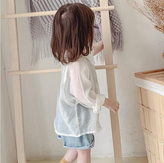 Children's Thin Sunscreen Clothing Summer Cardigan Coat Boy's and Girl's Sunscreen Clothing Breathable Air Conditioning Shirt