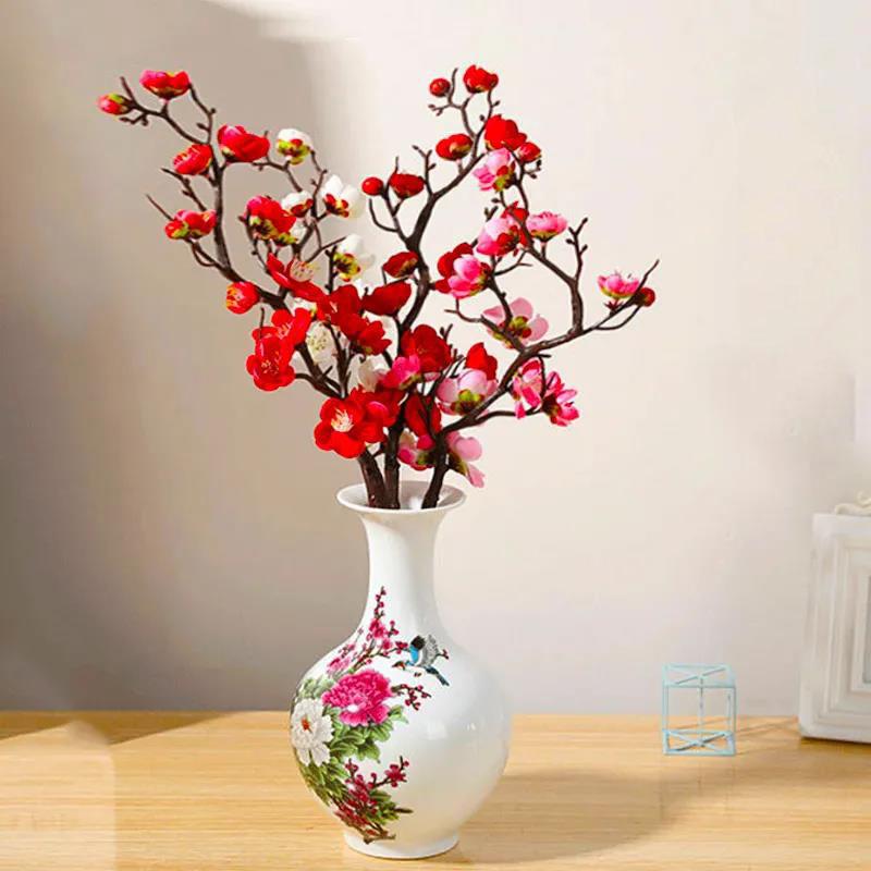Plum Blossom Simulation Flower Winter Plum Fake Flower Chinese Home Decoration Silk Flower Living Room Decoration Plastic Flower Branch